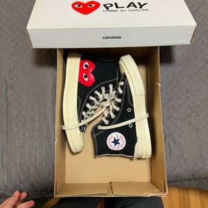 Converse x Comme des Garçons Black High-Top Sneakers size 7